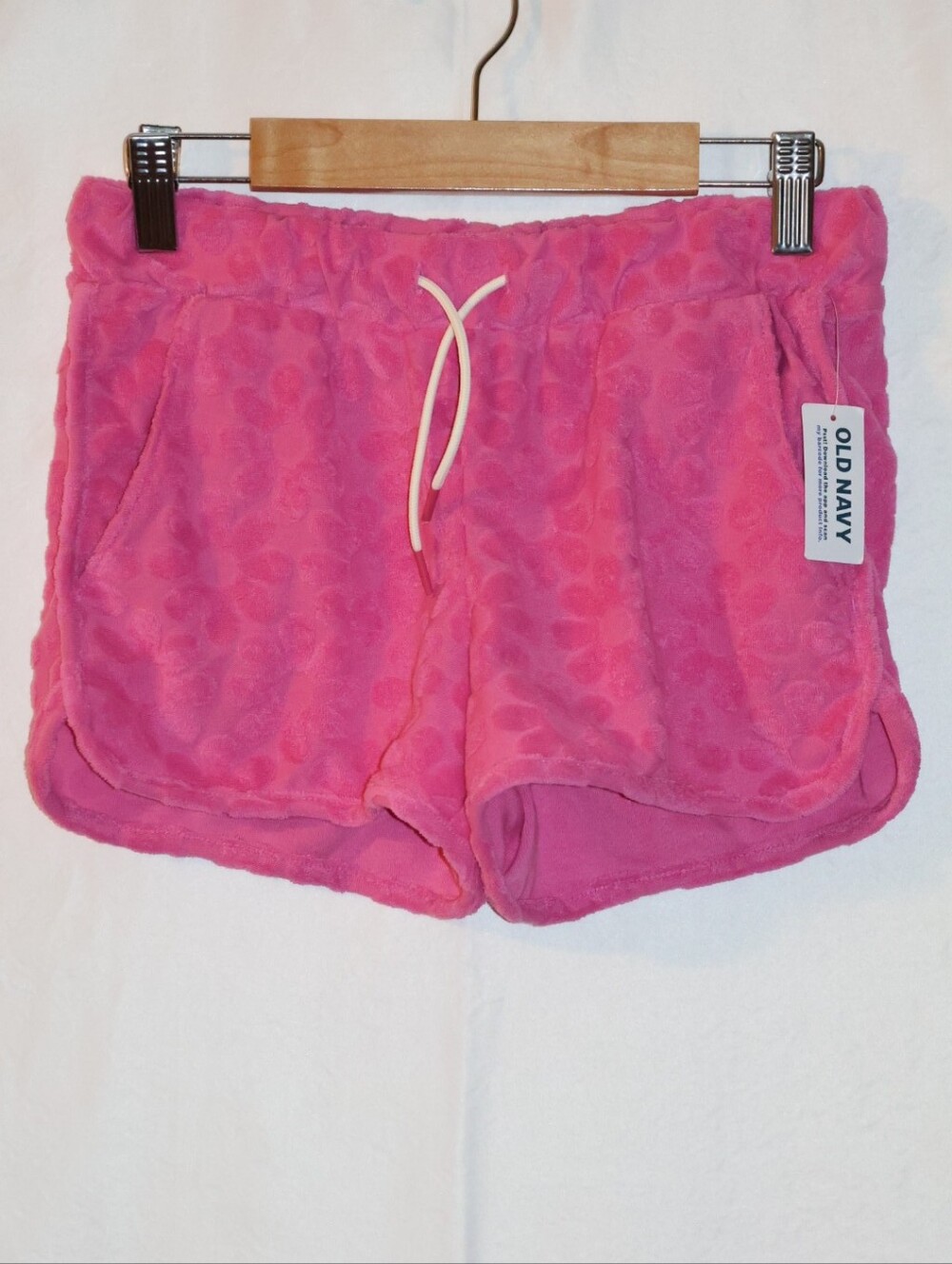 Old Navy Pink Dolphin-Hem Loop-Terry Cheer Floral Debossed Shorts.